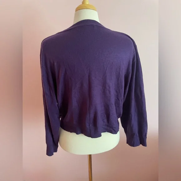 Purple Button-Up Cardigan - Picture 4 of 6